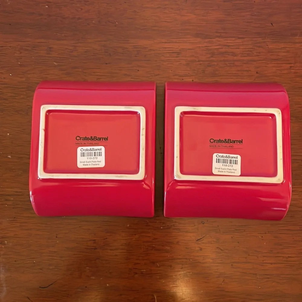 NWT Crate & Barrel Red Small Sushi Plate - Set of 2